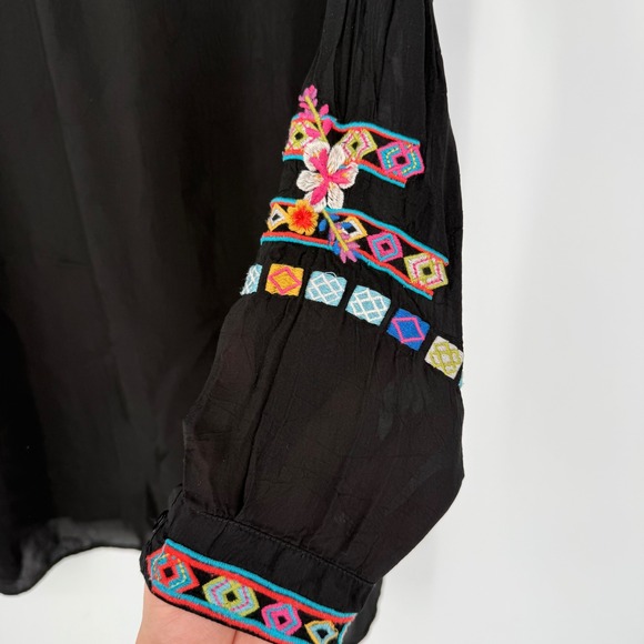 JOHNNY WAS TUNIC EMBROIDERED SHIRT DRESS BUTTON DOWN SMALL - Picture 9 of 10